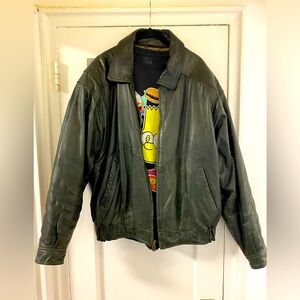 Vintage Members Only Black Leather Jacket - Size M
